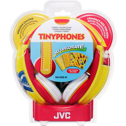 Наушники для детей JVC HA-KD5 накладные красные с желтым