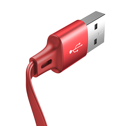 Кабель USB - MicroUSB, Lightning, Type-C для зарядки 1,2 м 3.5А плоский Baseus Little Octopus красный