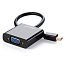 Переходник Mini DisplayPort - VGA (папа - мама) коаксильный плетеный Ugreen MD113 черный