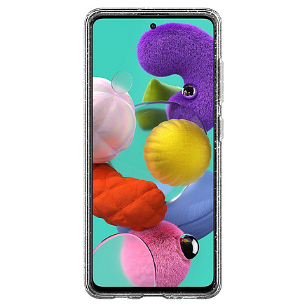Чехол для Samsung Galaxy A51 гелевый с блестками Spigen SGP Liquid Crystal Glitter прозрачный
