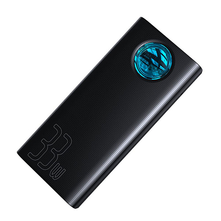 Внешний аккумулятор Baseus Amblight 30000мАч (4хUSB, Type-C, ток 3А, быстрая зарядка PD, QC 3.0, 33Вт) черный