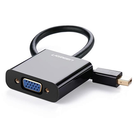 Переходник Mini DisplayPort - VGA (папа - мама) коаксильный плетеный Ugreen MD113 черный