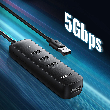 USB 3.0 HUB (разветвитель) на 4 порта Ugreen CM416 длина 25 см черный