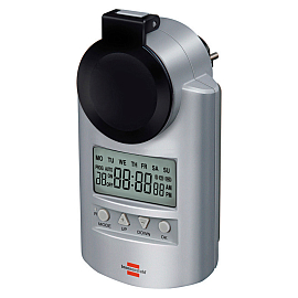 Розетка с таймером электронным влагозащитная Brennenstuhl 1507490 серебристая