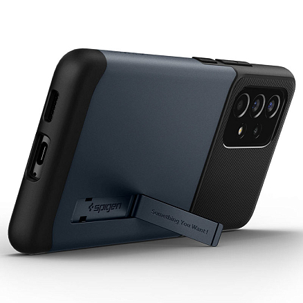 Чехол для Samsung Galaxy A53 гибридный с подставкой Spigen Slim Armor черно-графитовый