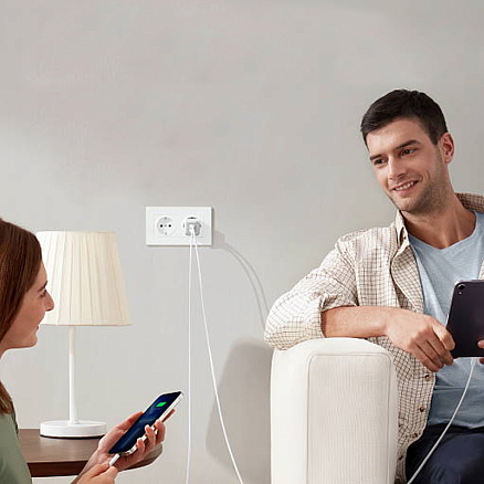 Зарядное устройство сетевое с двумя Type-C входами 40W 2A Anker PowerPort III Nano Pro (быстрая зарядка PD) белое