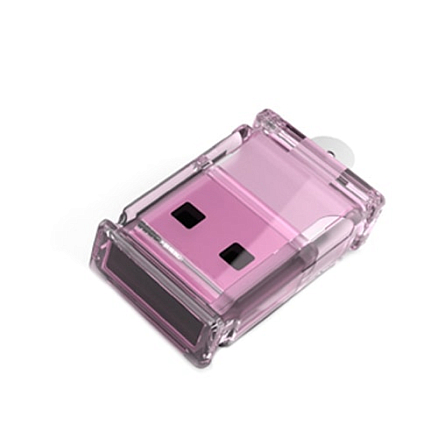 Картридер для microSD брелок Siyoteam SY-T16 розовый