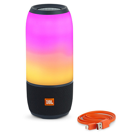 Портативная колонка JBL Pulse 3 с разноцветной подсветкой и с защитой от воды черная