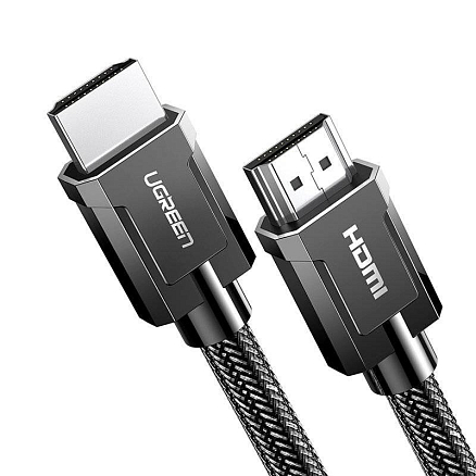 Кабель HDMI - HDMI (папа - папа) длина 1 м версия 2.0 4K 60Hz плетеный Ugreen HD136 черный