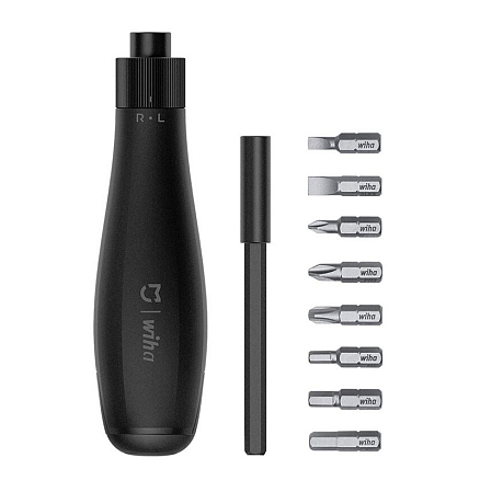 Отвертка Xiaomi Wiha BHR4007GL с набором бит (8 насадок)