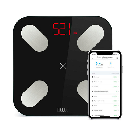 Умные напольные весы Picooc Mini (Bluetooth) размер 26х26 см черные