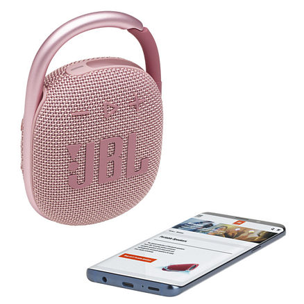 Портативная колонка JBL Clip 4 с защитой от воды розовая