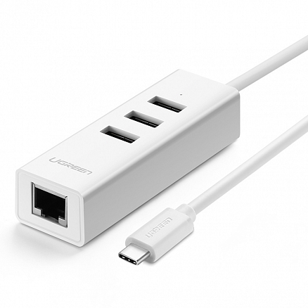 Хаб (разветвитель) Type-C - 3 x USB 3.0, Ethernet Ugreen 20792 белый