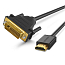 Кабель DVI-D - HDMI (папа - папа) длина 1.5 м Ugreen HD106 черный