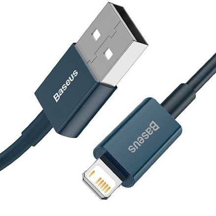 Кабель USB - Lightning для зарядки iPhone 1 м 2.4А Baseus Superior синий