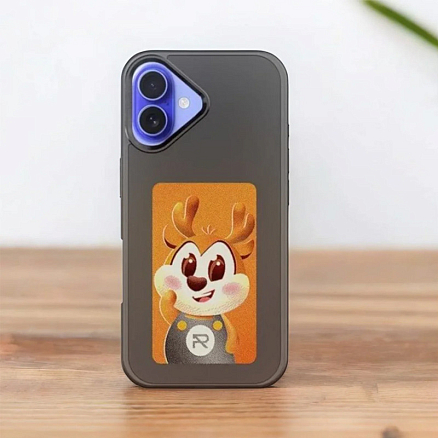 Чехол для iPhone 16 гибридный DIY с NFC E-ink дисплеем черный