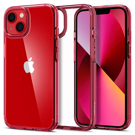 Чехол для iPhone 13 mini гибридный Spigen SGP Ultra Hybrid прозрачно-красный