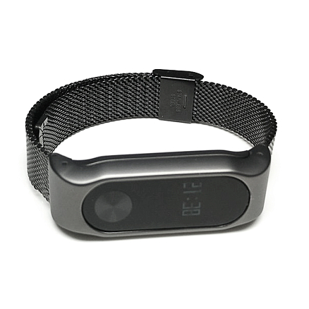 Сменный браслет для Xiaomi Mi Band 2 миланское плетение черный