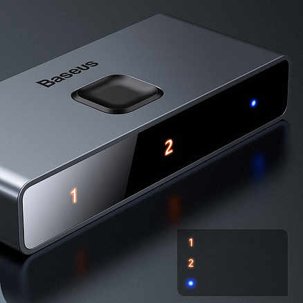 HDMI Splitter (разветвитель) на 2 порта 4Kx2K (1 HDMI вход на 2 HDMI выхода) двунаправленный Baseus Matrix серый