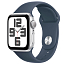 Умные часы Apple Watch SE 2 GPS 2024 40 мм с синим силиконовым ремешком серебристые