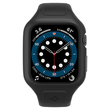 Чехол с ремешком для Apple Watch 40 мм гелевый Spigen Liquid Air Pro черный