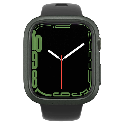Чехол для Apple Watch 45 мм пластиковый тонкий Spigen Thin Fit хаки