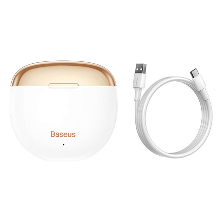 Наушники TWS беспроводные Bluetooth Baseus Encok W2 AirNora вкладыши с микрофоном белые