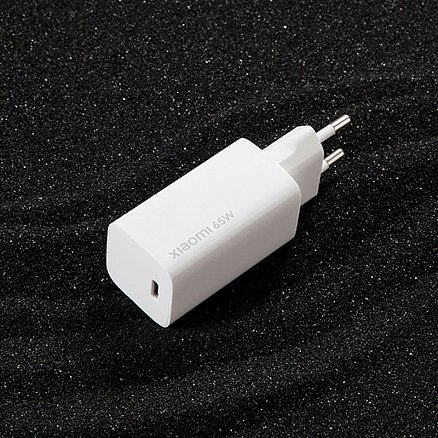 Зарядное устройство сетевое Type-C 65W 4А GaN с кабелем Xiaomi Mi AD65GEU (быстрая зарядка PD) белое
