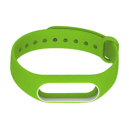 Сменный браслет для Xiaomi Mi Band 2 силиконовый Teamyo салатовый с белым