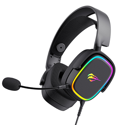 Наушники Havit H2035U полноразмерные с микрофоном и RGB подсветкой игровые черные