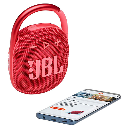 Портативная колонка JBL Clip 4 с защитой от воды красная