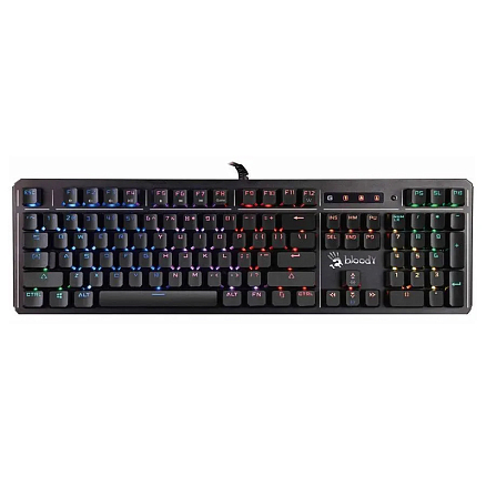 Клавиатура A4Tech Bloody B975 USB механическая с подсветкой влагозащитная игровая черно-серая