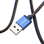 Кабель USB - Lightning для зарядки iPhone 1 м 2.4А MFi джинсовый Ugreen US247 синий