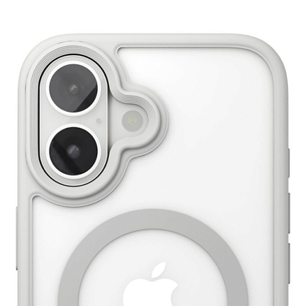 Чехол для iPhone 16 гибридный с подставкой VLP Reels Magsafe прозрачно-серый