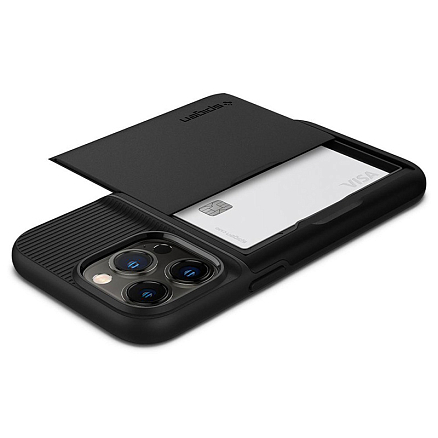 Чехол для iPhone 13 Pro гибридный со слотом для карты Spigen Slim Armor CS черный
