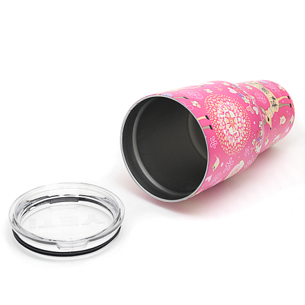 Термокружка Rambler Tumbler 900мл Pattern Reindeer розовая