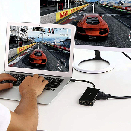 Переходник Mini DisplayPort - HDMI, VGA, DVI-I длина 14,5 см Ugreen MD114 черный