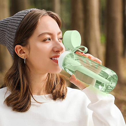 Бутылка для воды спортивная с фильтром Philips GoZero Everyday AWP2731 660 мл зеленая