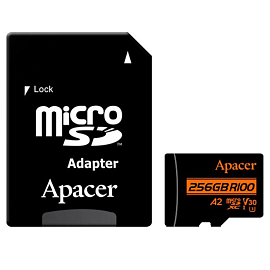 Карта памяти Apacer AP256GMCSX10U8-R MicroSDXC 256Gb UHS-I U3 V30 80 Мб/с с адаптером SD