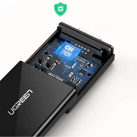 Преобразователь HDMI - VGA (папа - мама) с кабелем Ugreen CM270 черный