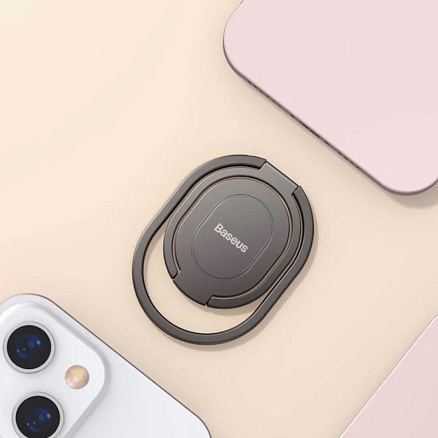 Держатель для телефона на палец Baseus Rails серый