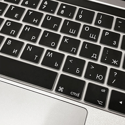 Накладка на клавиатуру защитная для Apple MacBook Pro 13 2020 Touch Bar A2251, A2289 USA (русские буквы) черная