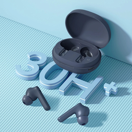 Наушники TWS беспроводные Haylou MoriPods ANC вакуумные с микрофоном и активным шумоподавлением синие