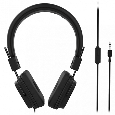 Наушники Ritmix RH-605M накладные с микрофоном складные черные