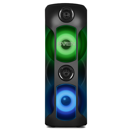 Портативная акустическая система Sven PS-720 с подсветкой, FM-радио, USB и поддержкой MicroSD карт черная