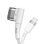 Кабель Type-C - MagSafe для зарядки Macbook длина 2 м 60W магнитный плетеный с L-образным штекером Baseus Zinc белый