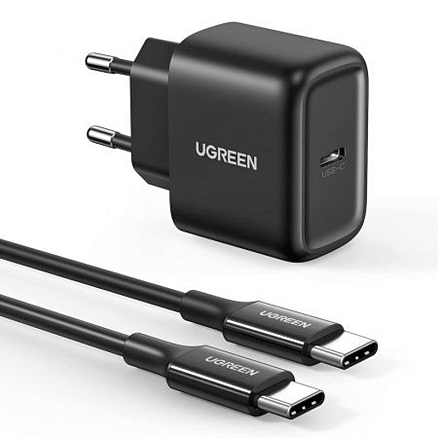 Зарядное устройство сетевое Type-C 25W Ugreen CD250 (быстрая зарядка QC 4.0, PD) черное