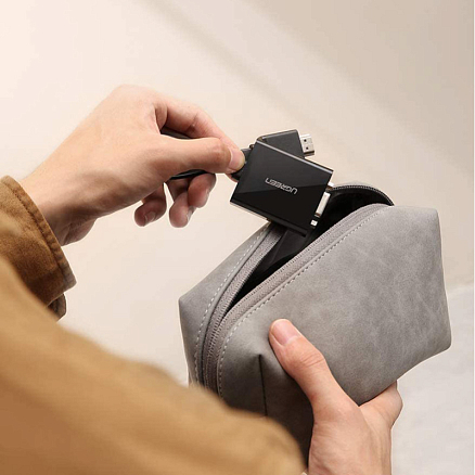 Преобразователь HDMI - VGA (папа - мама) с кабелем Ugreen CM270 черный