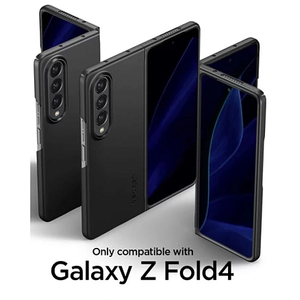 Чехол для Samsung Galaxy Z Fold 4 пластиковый ультратонкий Spigen Air Skin черный