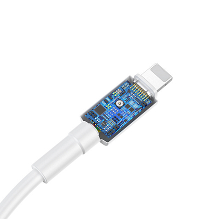 Кабель Type-C - Lightning для зарядки iPhone 1 м 2.4А 18W Baseus Mini White (быстрая зарядка PD) белый
